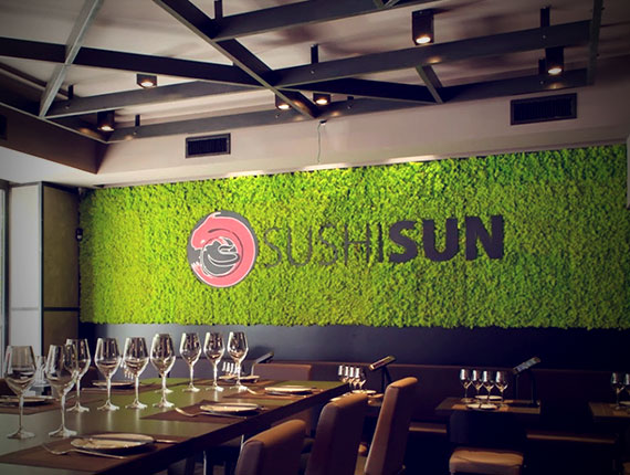 Arredamento per ristorante orientale Sushi Sun a Roma